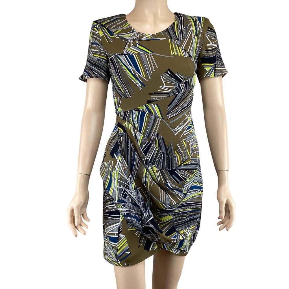 Matthew Williamson Silk Dress Size 6 Short‎ Sleeve Geometric Pattern